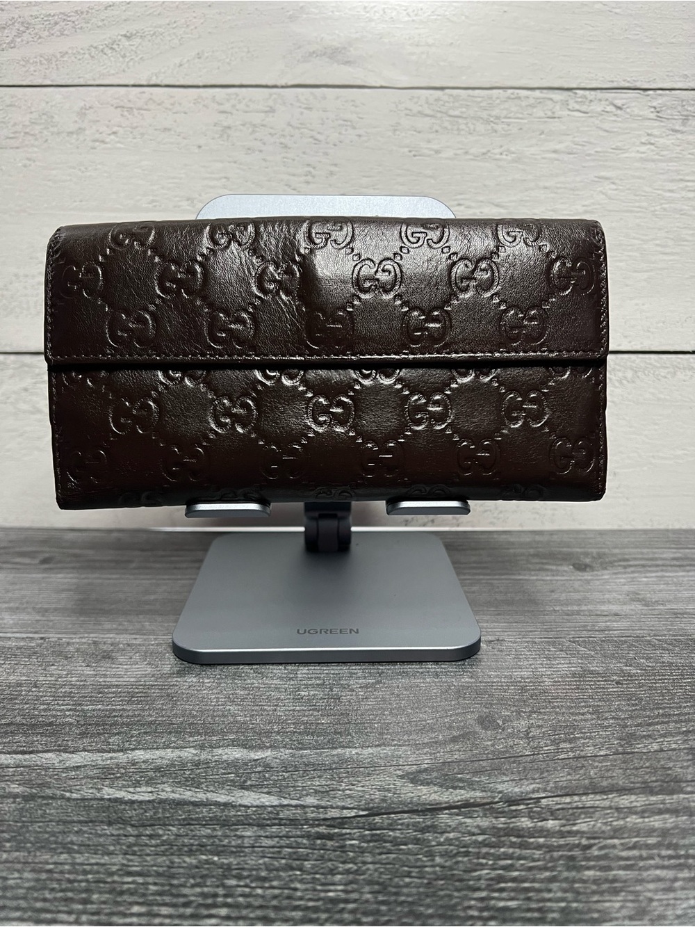 Authentic Gucci Chocolate Brown GUCCISSIMA  Wallet with Heart - Picture 2 of 13